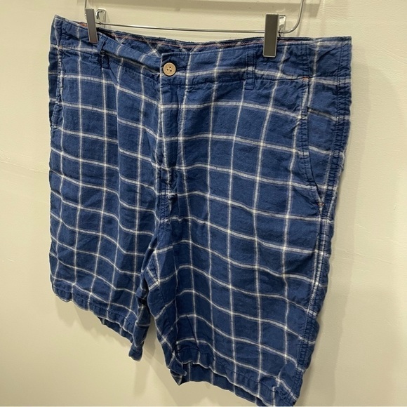 Tommy Bahama Relax Plaid Linen Blue Shorts Size 36 - Picture 4 of 6